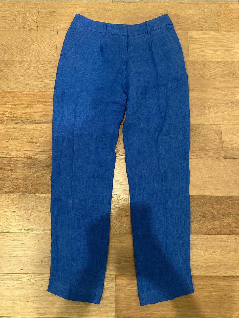 Max Mara Weekend 100% Linen Trousers Pants Blue Sz L/XL 31x30